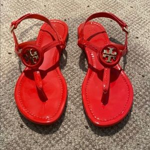 New! Tory Burch Dillan Sandal - Samba Red